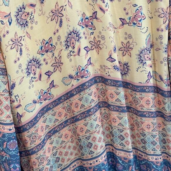 Olivaceous Pink & Purple Colorful Bright Long Sleeve Boho Dress Women Sz M - Picture 10 of 10